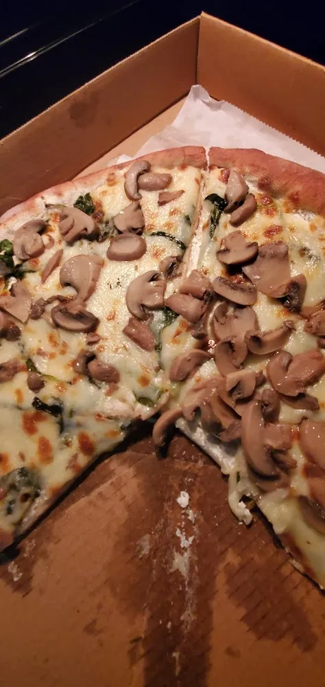 White Pizza with Added Mushrooms